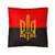 Stylized Tryzub And Red-Black Flag - Throw Pillow