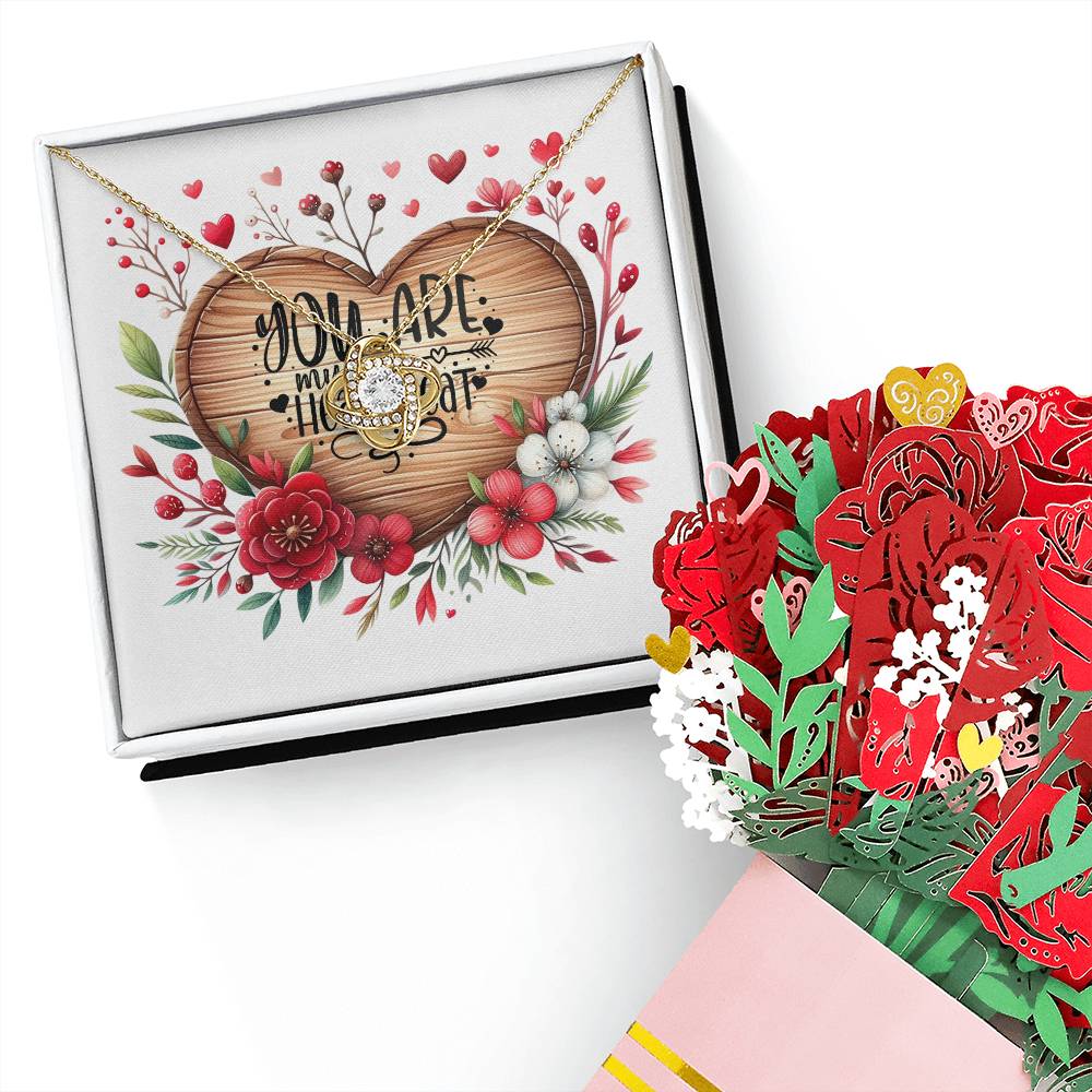 61. You Are My Heartbeat - Love Knot Necklace And Sweet Devotion Flower Bouquet Bundle