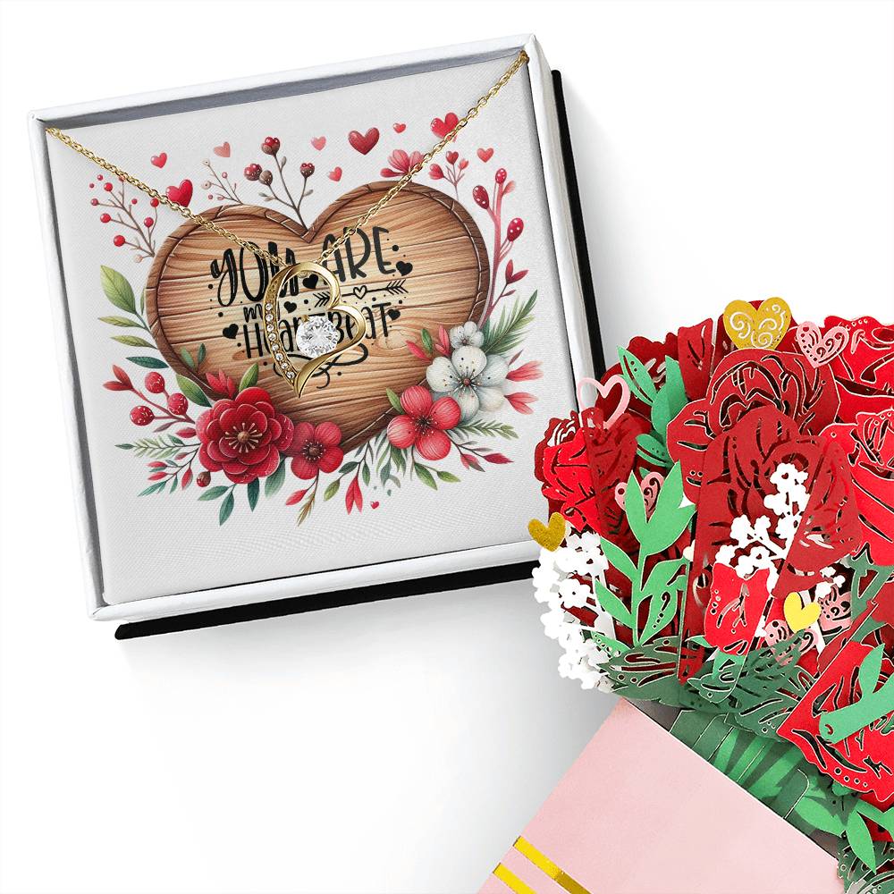 62. You Are My Heartbeat - Forever Love Necklace And Sweet Devotion Flower Bouquet Bundle