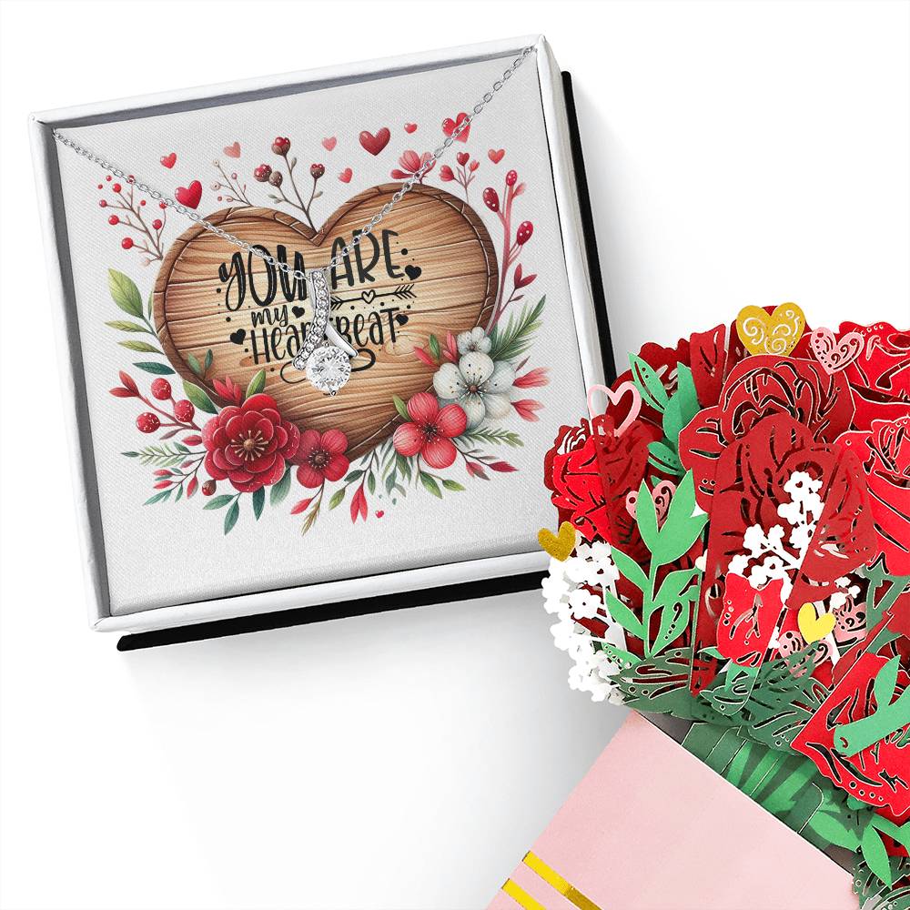 63. You Are My Heartbeat - Alluring Beauty Necklace And Sweet Devotion Flower Bouquet Bundle
