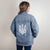 Tryzub (White) - Oversized Women's DTG Denim Jacket