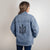 Stylized Tryzub (Black) - Oversized Women's DTG Denim Jacket