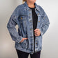 Tryzub (Yellow) - Oversized Women's DTG Denim Jacket