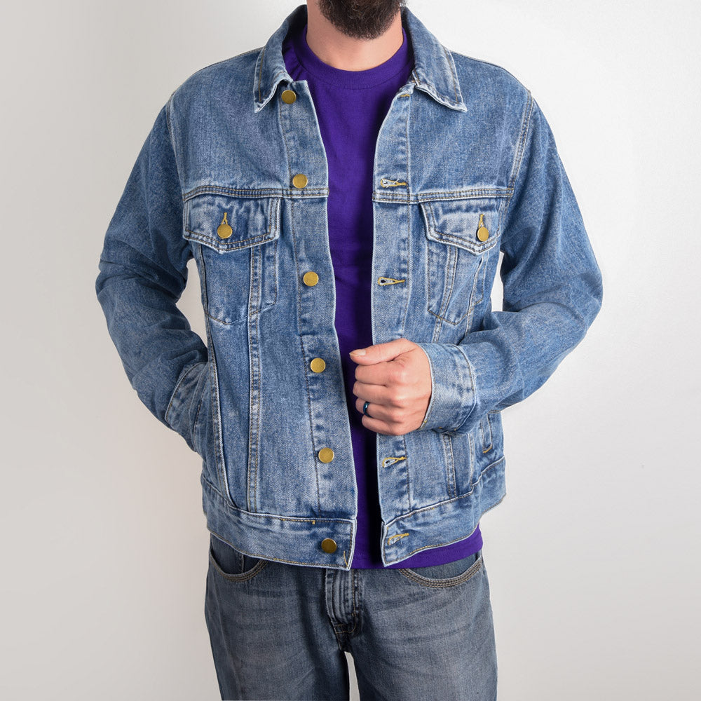 Tryzub (Yellow) - Men's DTG Denim Jacket