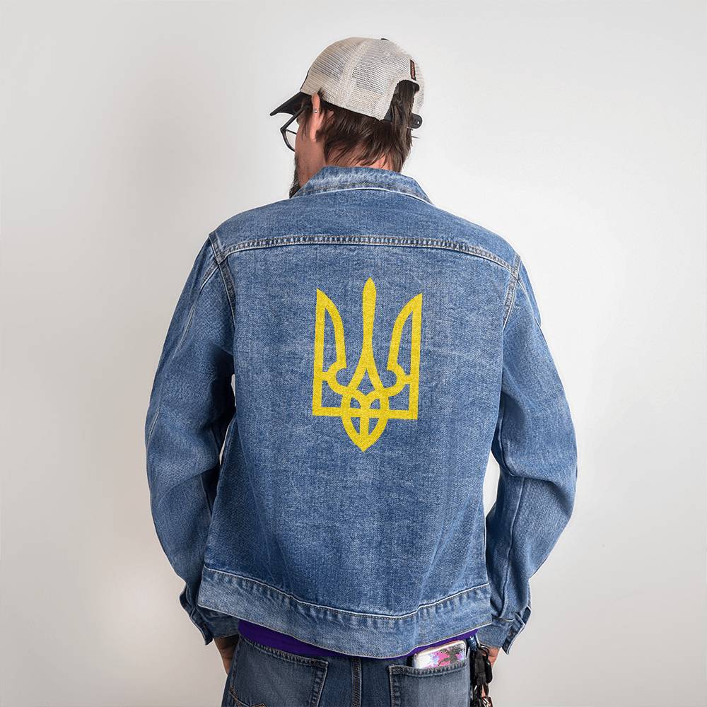 Tryzub (Yellow) - Men's DTG Denim Jacket