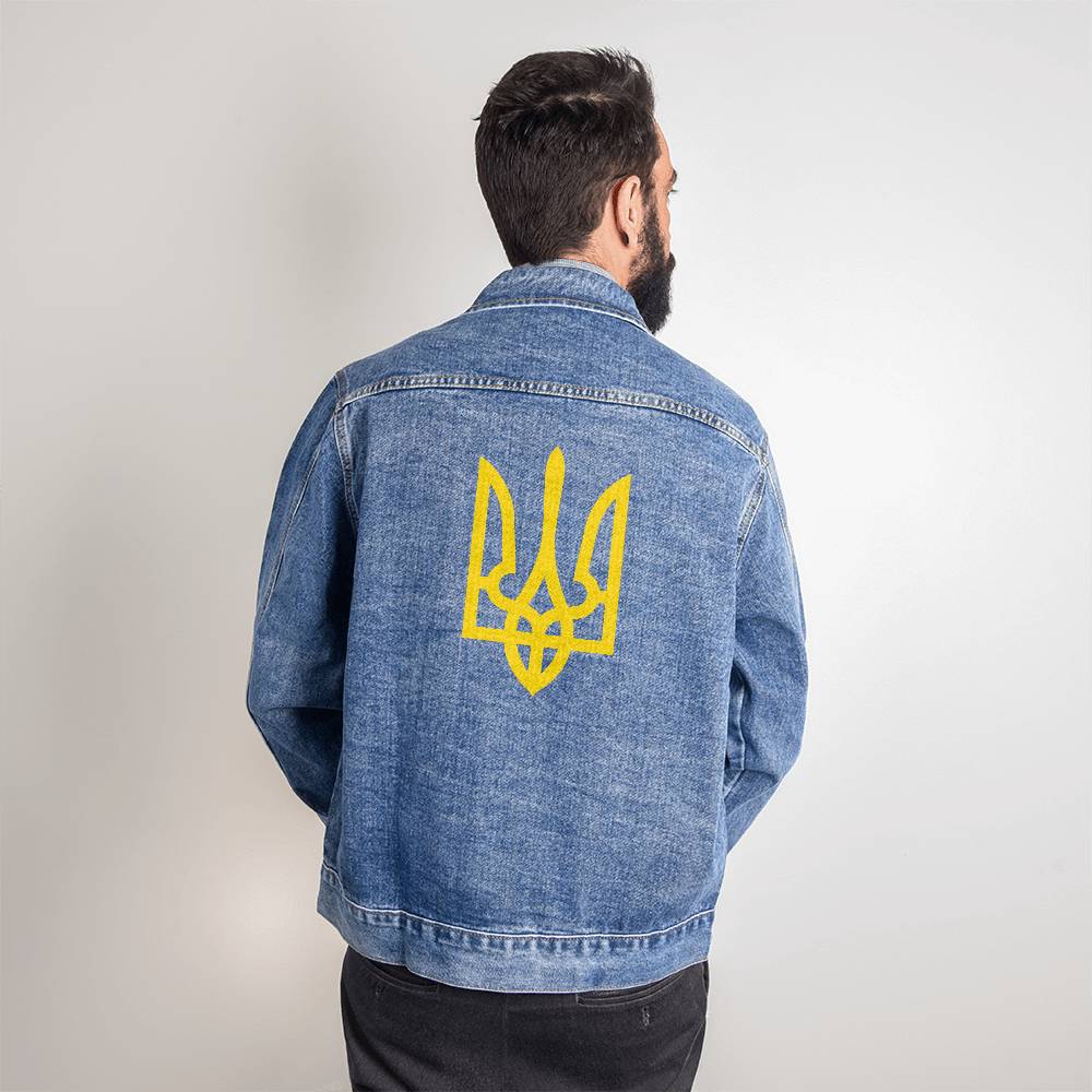 Tryzub (Yellow) - Men's DTG Denim Jacket