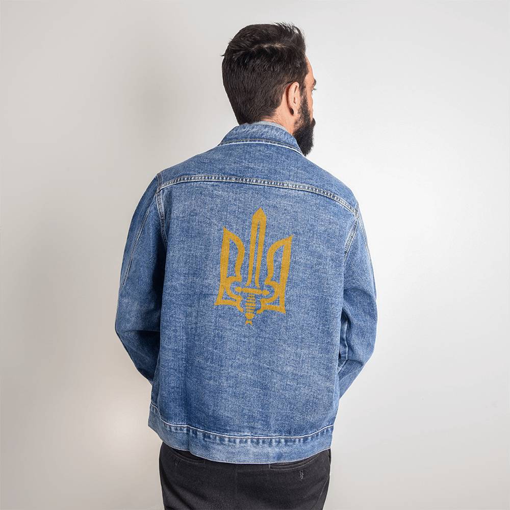 Stylized Tryzub - Men's DTG Denim Jacket