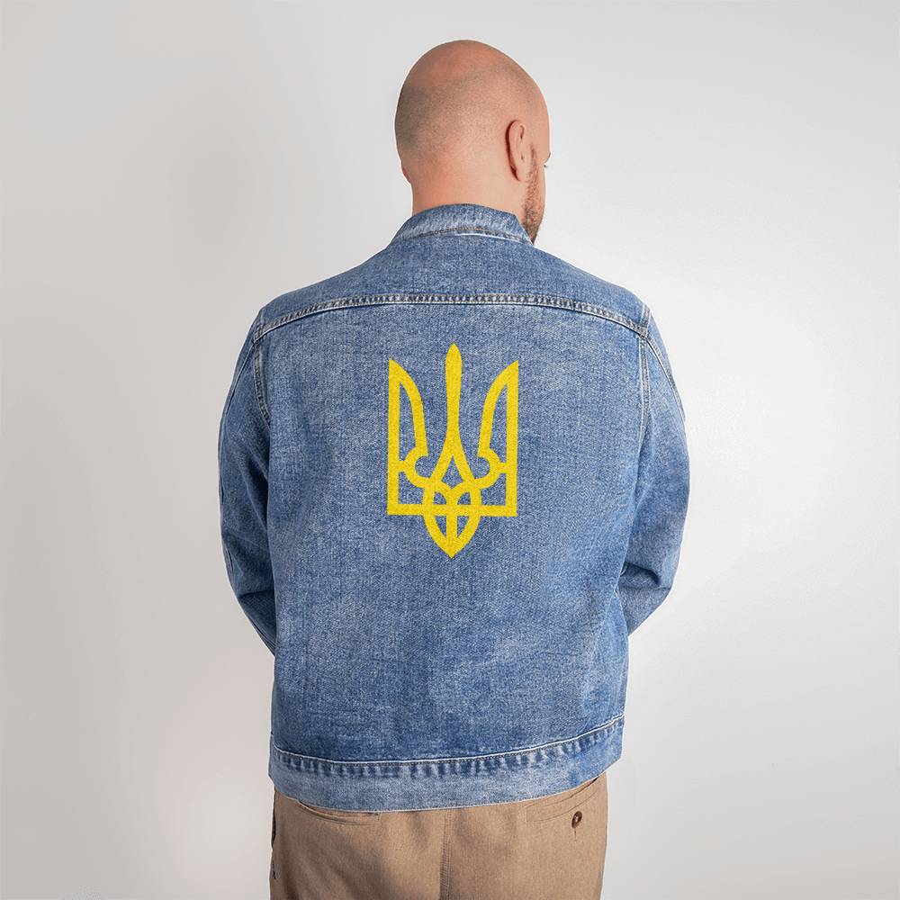 Tryzub (Yellow) - Men's DTG Denim Jacket