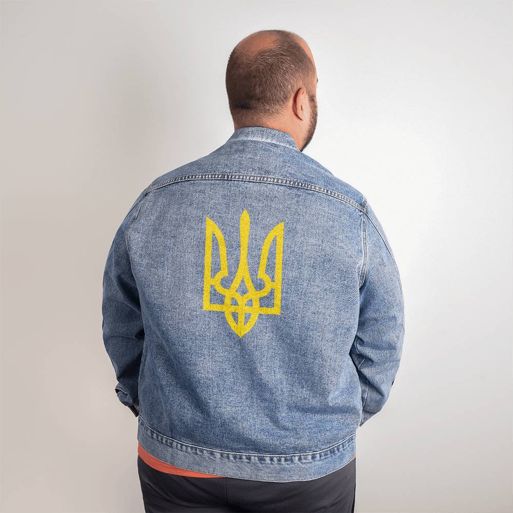 Tryzub (Yellow) - Men's DTG Denim Jacket