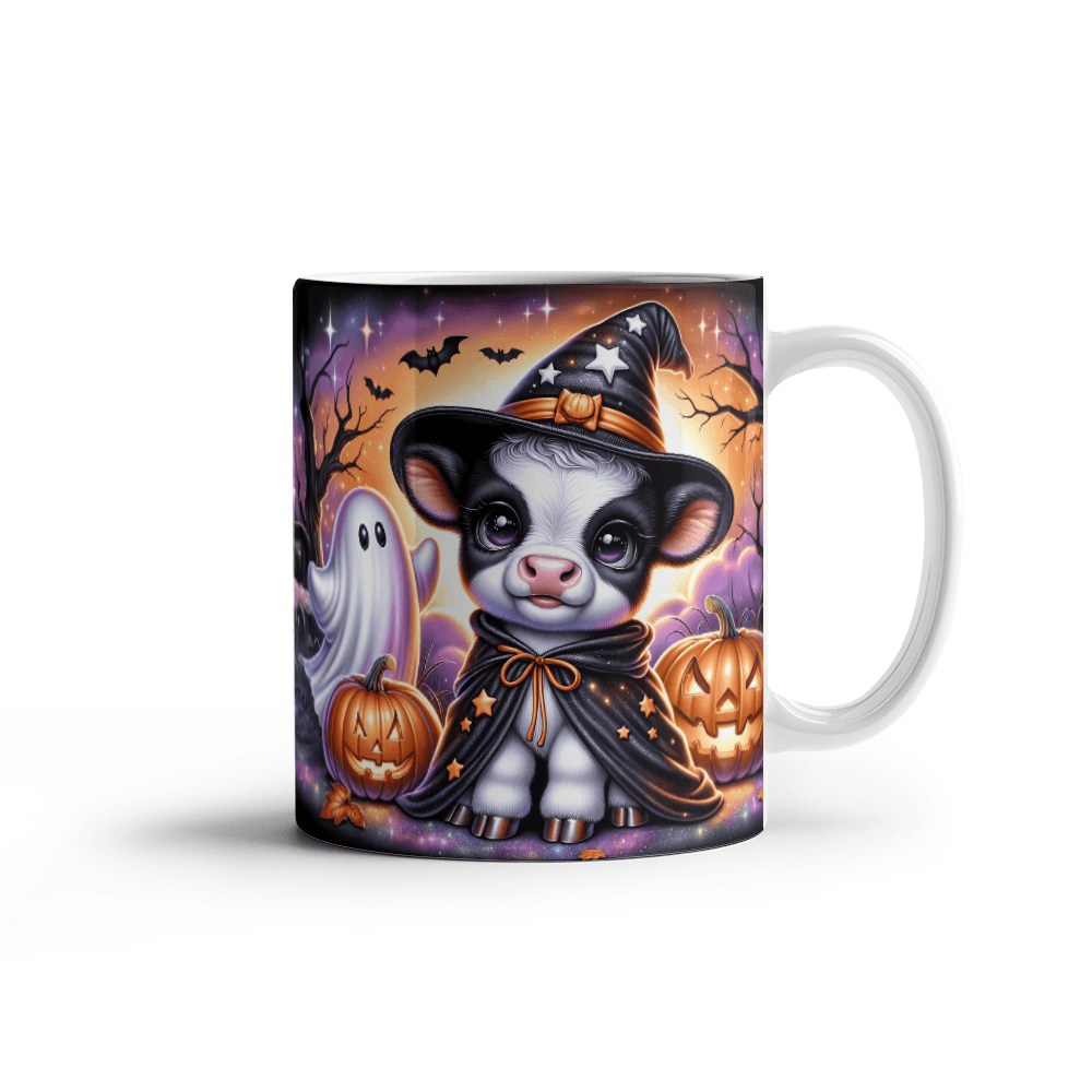 Halloween Highland Cow 10 - 11oz White Ceramic Mug