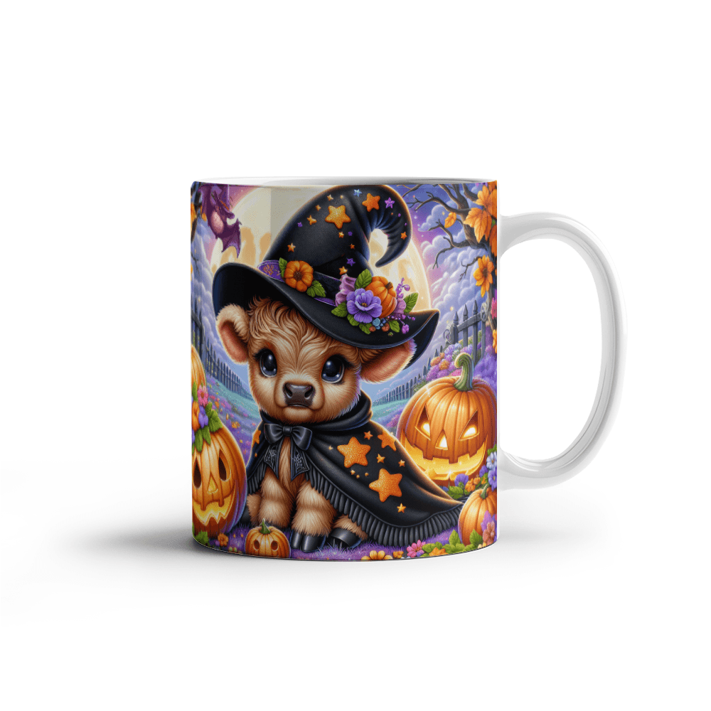 Halloween Highland Cow 13 - 11oz White Ceramic Mug