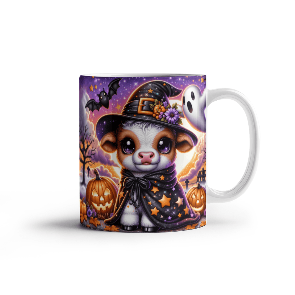 Halloween Highland Cow 04 - 11oz White Ceramic Mug