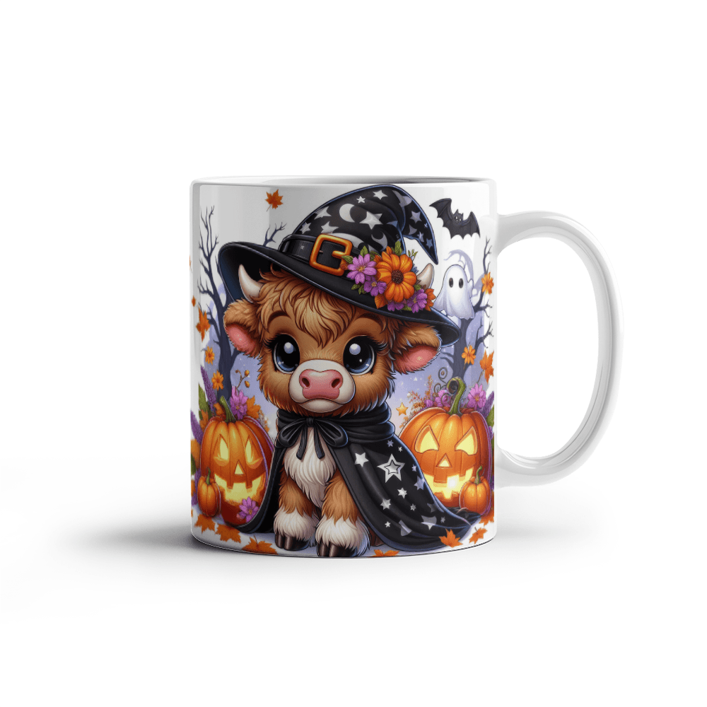 Halloween Highland Cow 20 - 11oz White Ceramic Mug