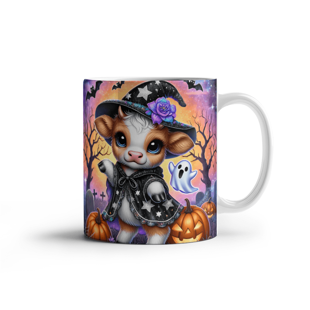 Halloween Highland Cow 01 - 11oz White Ceramic Mug