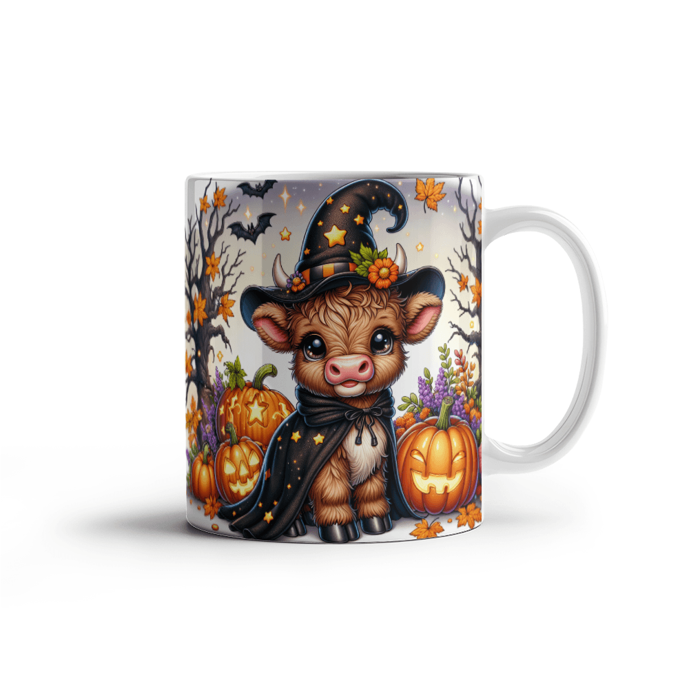 Halloween Highland Cow 03 - 11oz White Ceramic Mug