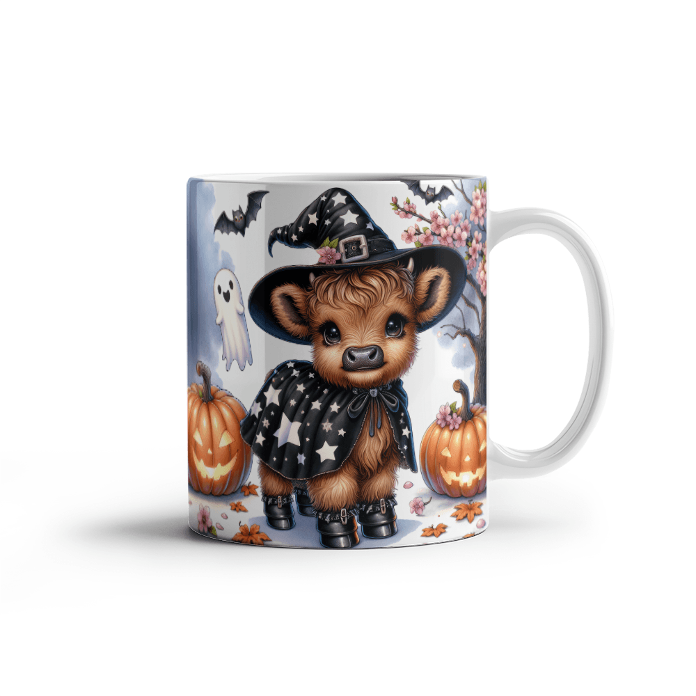 Halloween Highland Cow 08 - 11oz White Ceramic Mug