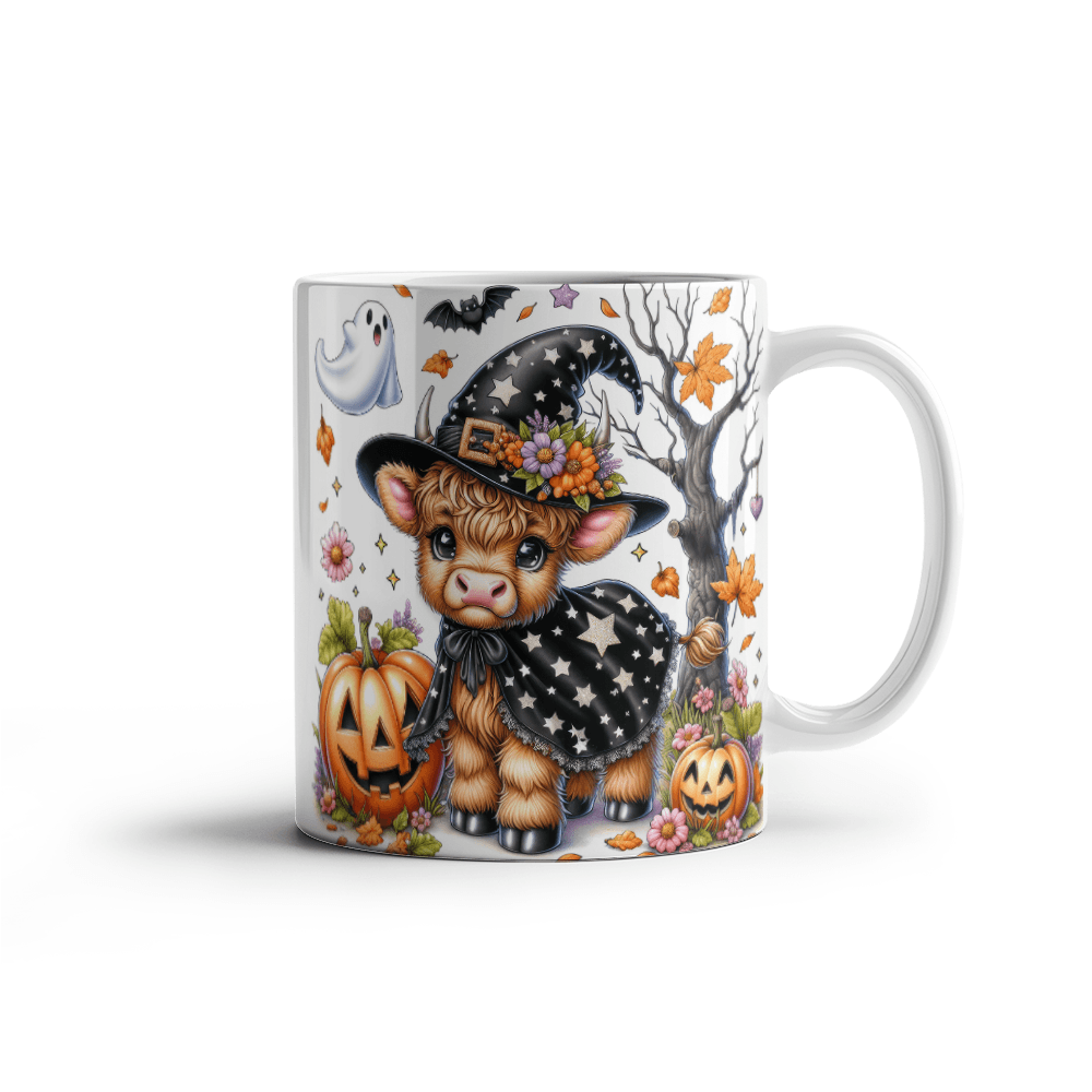 Halloween Highland Cow 15 - 11oz White Ceramic Mug
