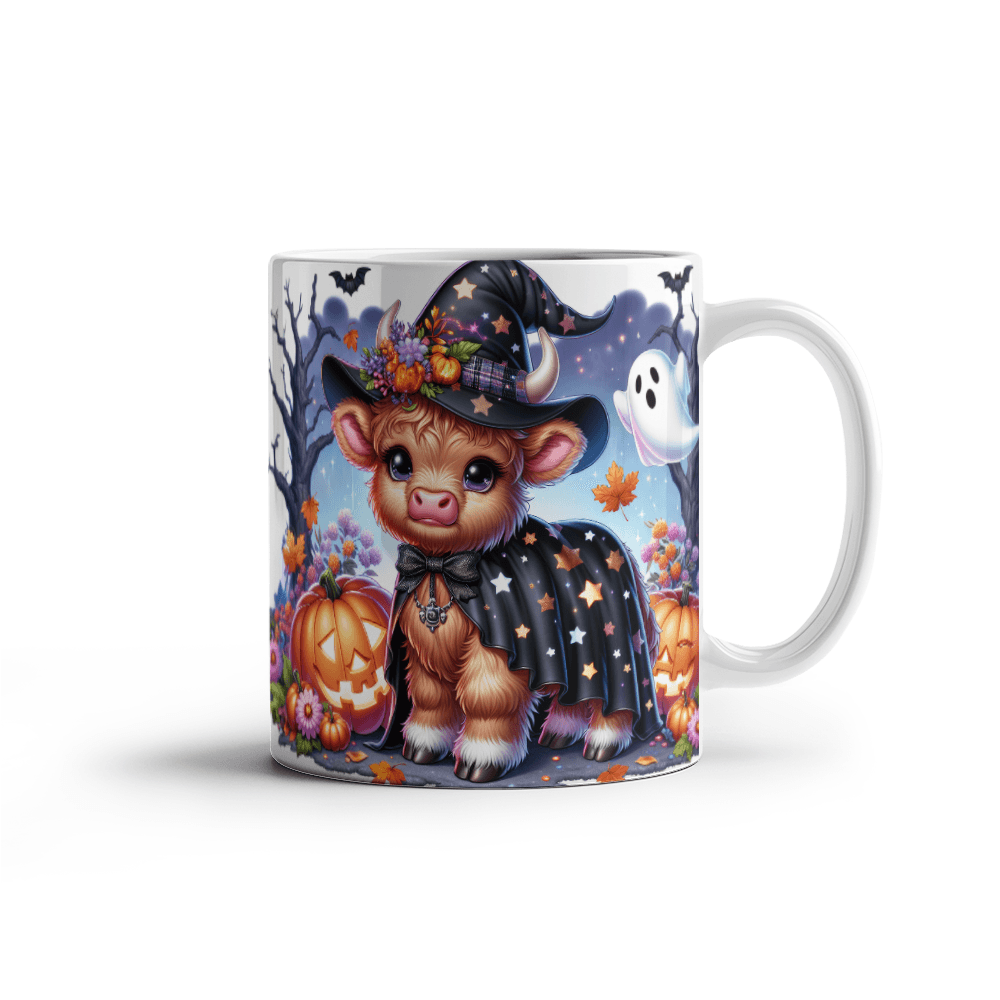Halloween Highland Cow 18 - 11oz White Ceramic Mug