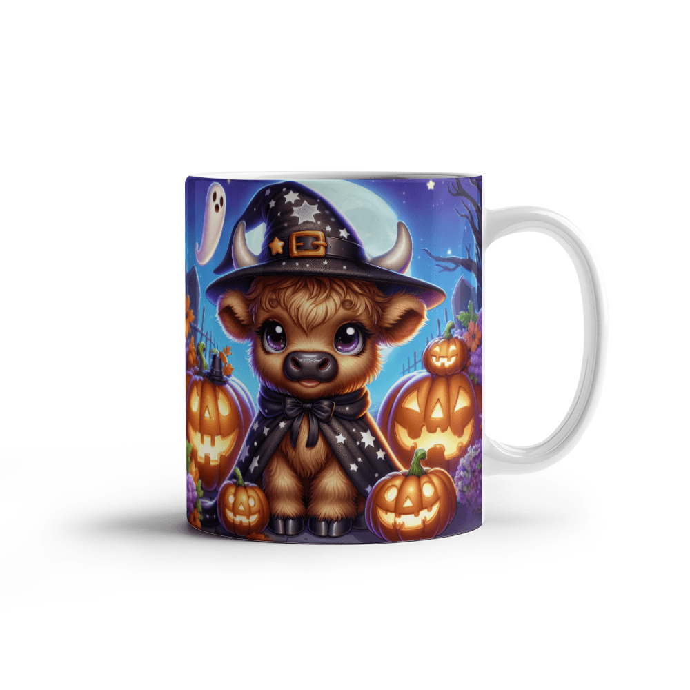 Halloween Highland Cow 11 - 11oz White Ceramic Mug