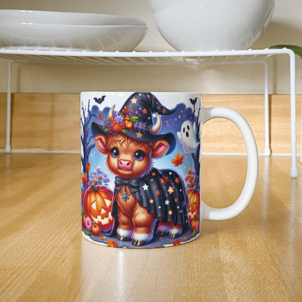 Halloween Highland Cow 18 - 11oz White Ceramic Mug