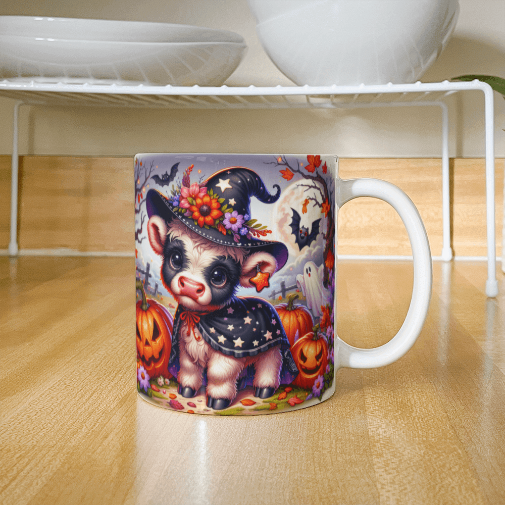 Halloween Highland Cow 09 - 11oz White Ceramic Mug