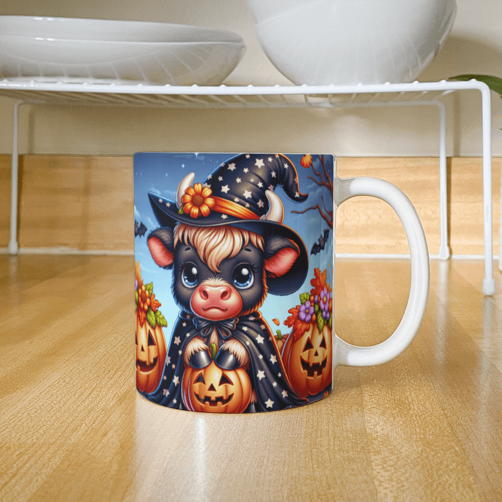 Halloween Highland Cow 07 - 11oz White Ceramic Mug