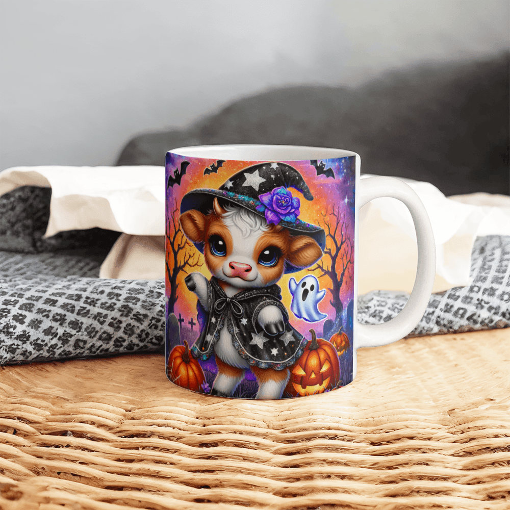 Halloween Highland Cow 01 - 11oz White Ceramic Mug