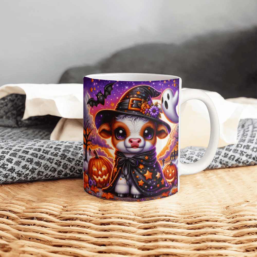 Halloween Highland Cow 04 - 11oz White Ceramic Mug