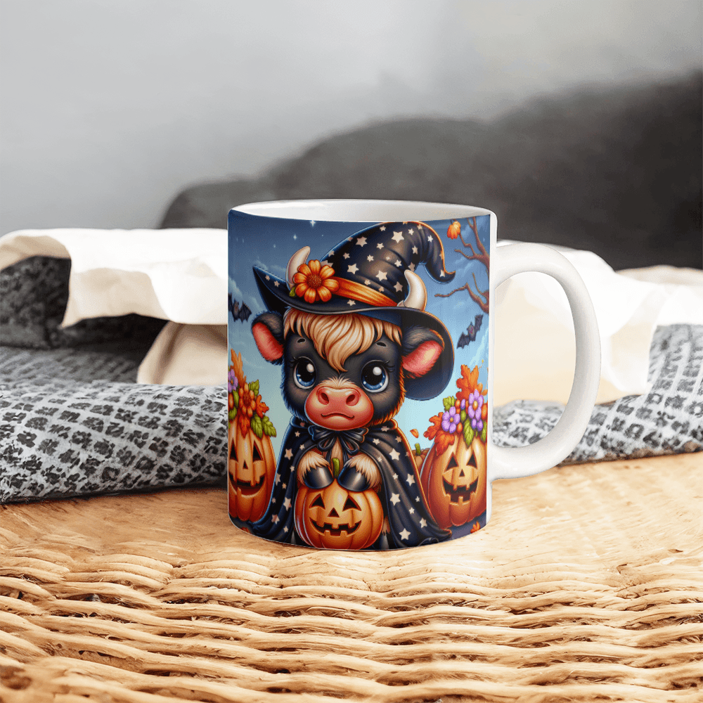Halloween Highland Cow 07 - 11oz White Ceramic Mug