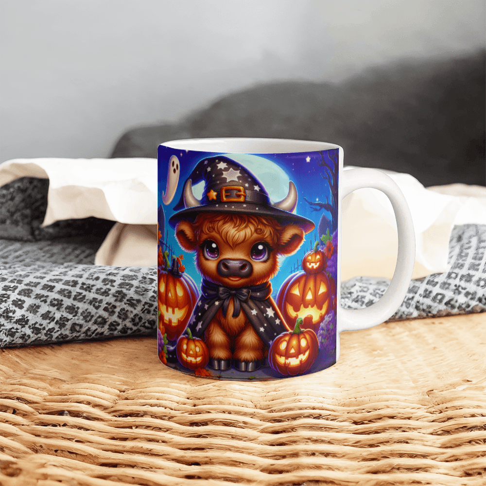 Halloween Highland Cow 11 - 11oz White Ceramic Mug