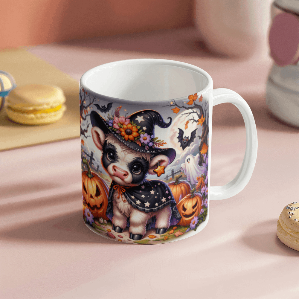 Halloween Highland Cow 09 - 11oz White Ceramic Mug