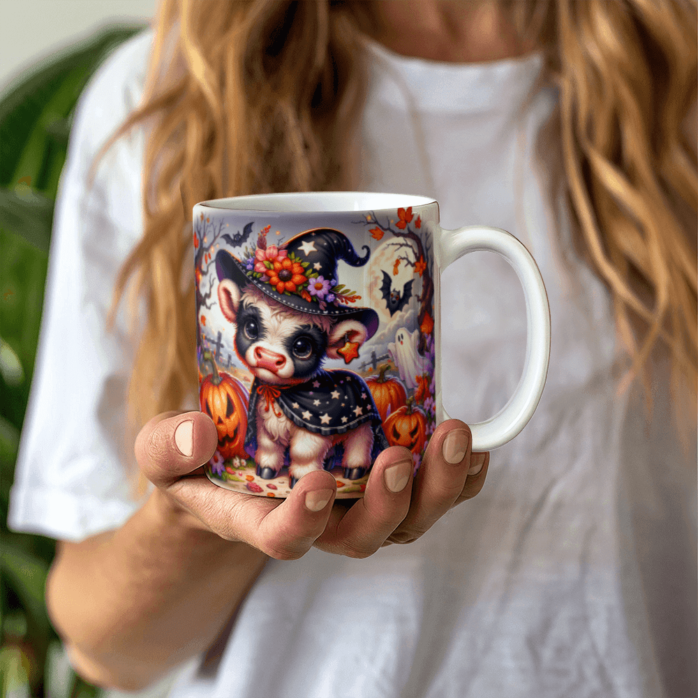 Halloween Highland Cow 09 - 11oz White Ceramic Mug
