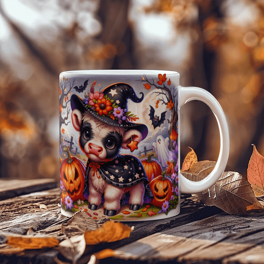 Halloween Highland Cow 09 - 11oz White Ceramic Mug