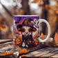 Halloween Highland Cow 04 - 11oz White Ceramic Mug