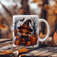 Halloween Highland Cow 16 - 11oz White Ceramic Mug
