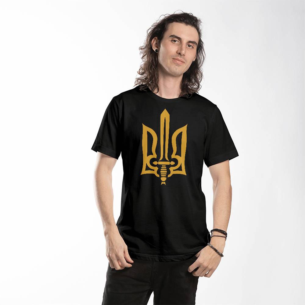 Stylized Tryzub - Black Bella + Canvas 3001 Unisex T-Shirt