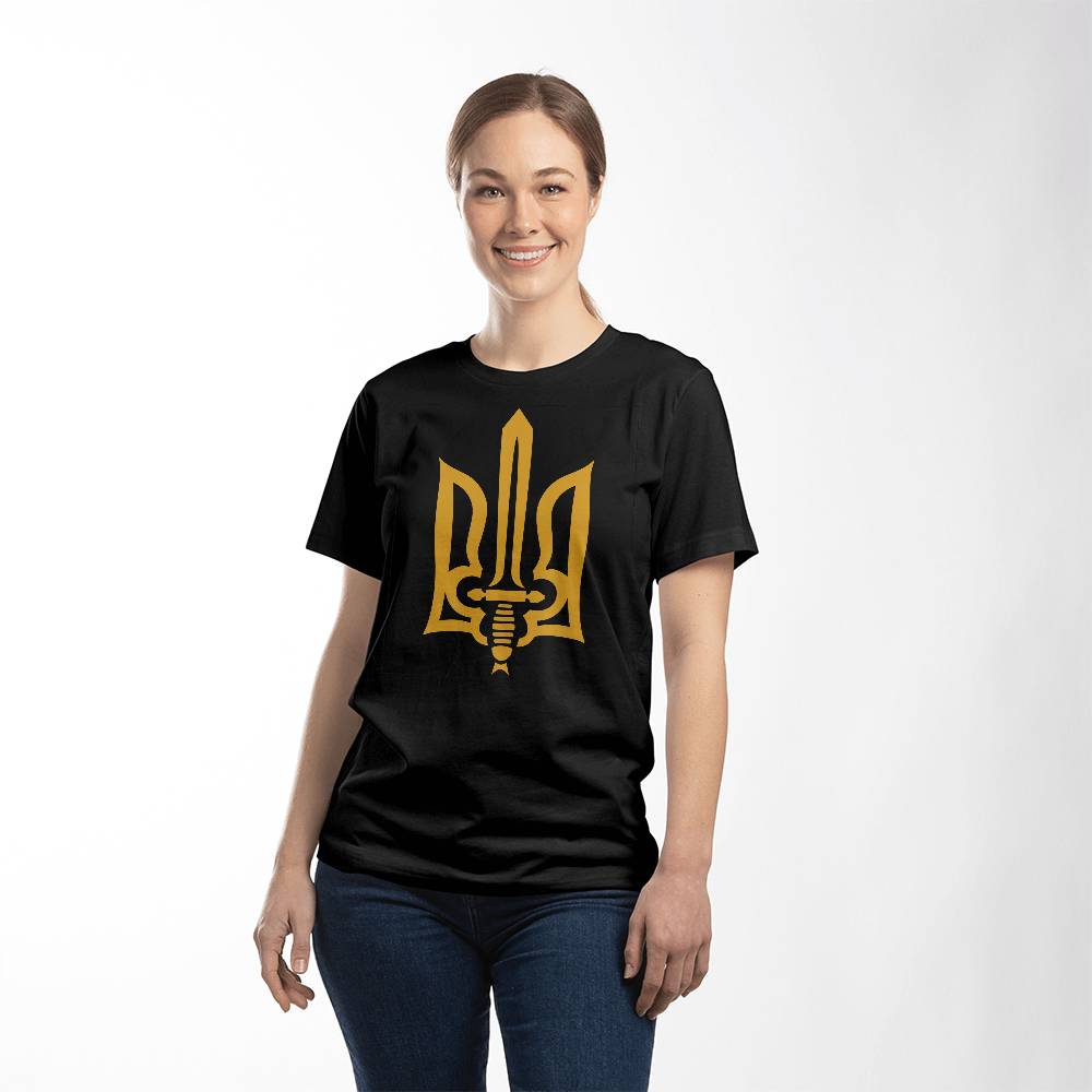 Stylized Tryzub - Black Bella + Canvas 3001 Unisex T-Shirt