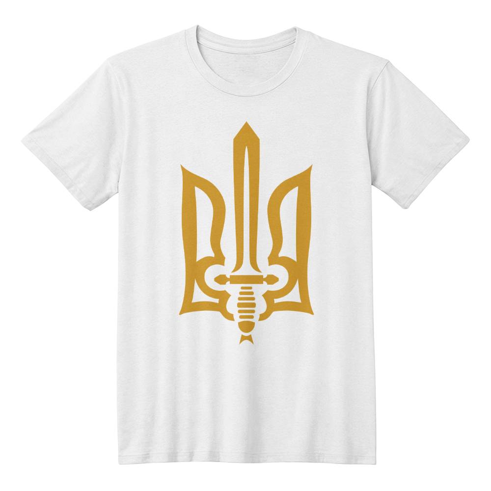 Stylized Tryzub - White Bella + Canvas 3001 Unisex T-Shirt