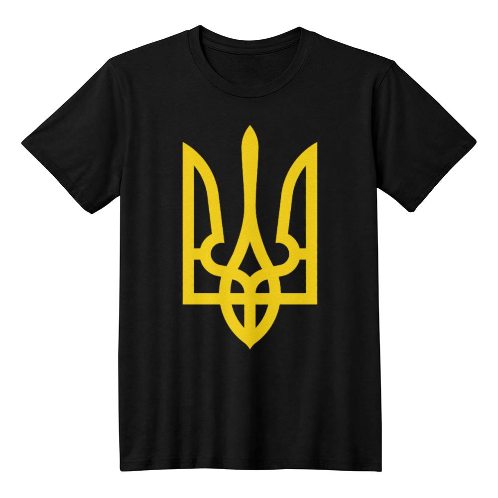 Tryzub (Yellow) - Black Bella + Canvas 3001 Unisex T-Shirt