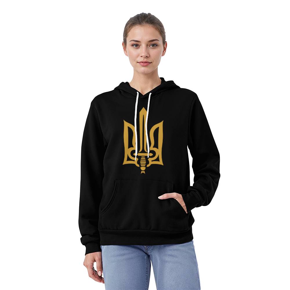 Stylized Tryzub - Black Bella + Canvas 3719 Unisex Pullover Hoodie