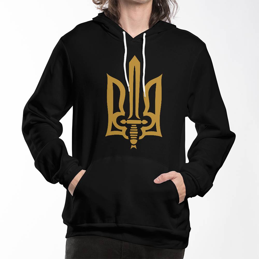 Stylized Tryzub - Black Bella + Canvas 3719 Unisex Pullover Hoodie