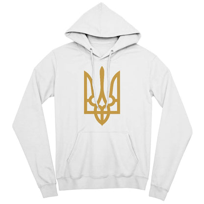 Tryzub (Gold) - White Bella + Canvas 3719 Unisex Pullover Hoodie