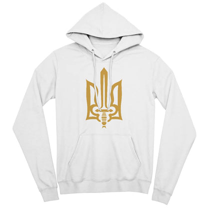 Stylized Tryzub - White Bella + Canvas 3719 Unisex Pullover Hoodie