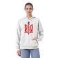 Stylized Tryzub (Red) - White Bella + Canvas 3719 Unisex Pullover Hoodie