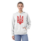 Tryzub (Red) - White Bella + Canvas 3719 Unisex Pullover Hoodie