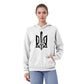 Stylized Tryzub (Black) - White Bella + Canvas 3719 Unisex Pullover Hoodie