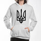 Tryzub (Black) - White Bella + Canvas 3719 Unisex Pullover Hoodie