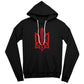 Stylized Tryzub (Red) - Black Bella + Canvas 3719 Unisex Pullover Hoodie