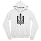 Stylized Tryzub (Black) - White Bella + Canvas 3719 Unisex Pullover Hoodie