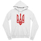 Tryzub (Red) - White Bella + Canvas 3719 Unisex Pullover Hoodie